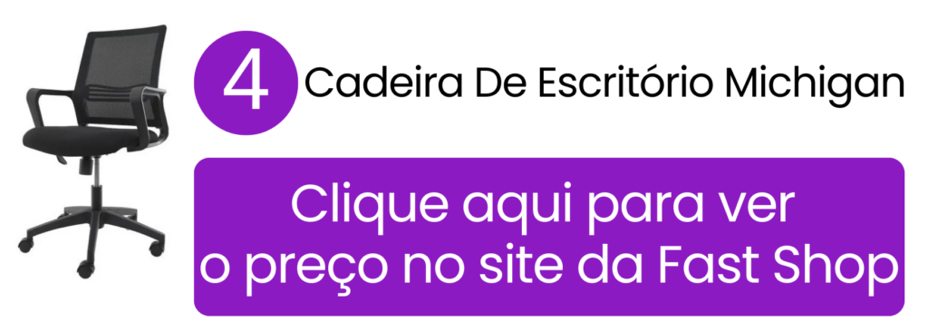 Cadeira de escritório diretor Michigan simples com tela mesh preta na Fast Shop.