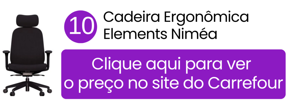 Cadeira Elements Niméa ergonômica para trabalho no Carrefour.