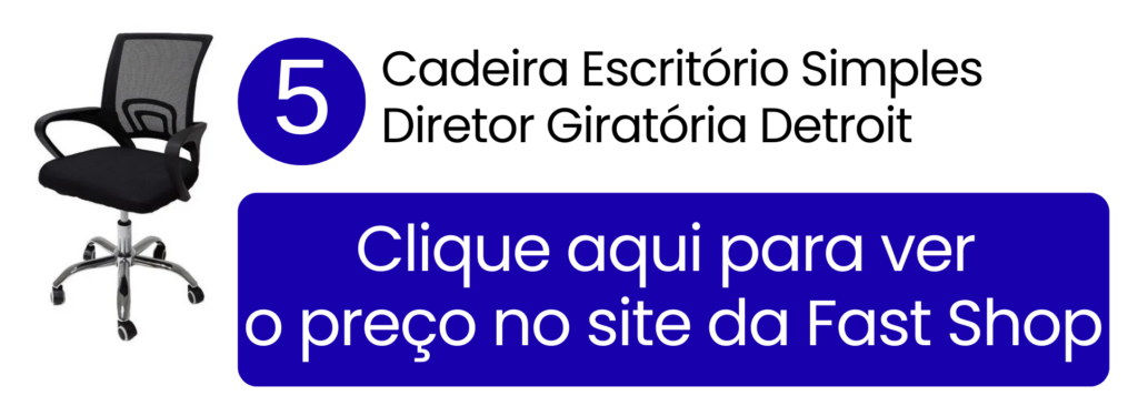 Cadeira de escritório Detroit em tela mesh barata na Fast Shop.