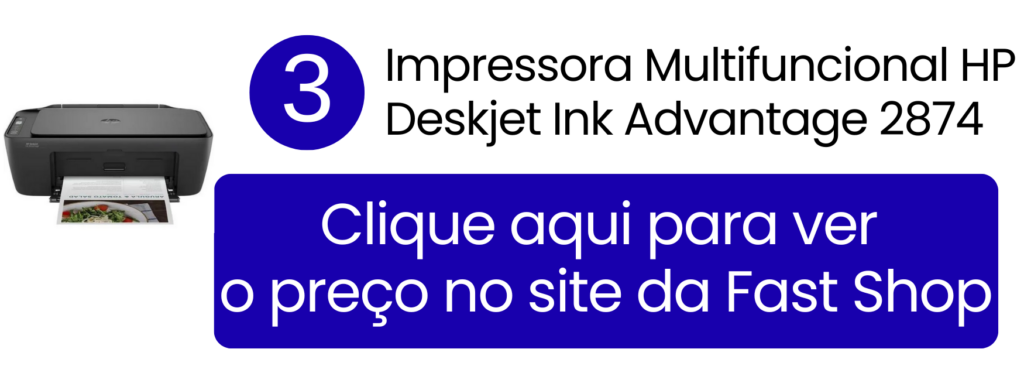 Impressora multifuncional HP Deskjet Ink Advantage 2874 jato de tinta na Fast Shop.