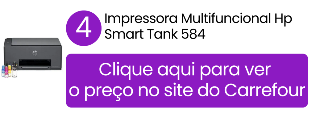 Multifuncional HP Smart Tank 584 Wi-Fi em promoção no Carrefour.