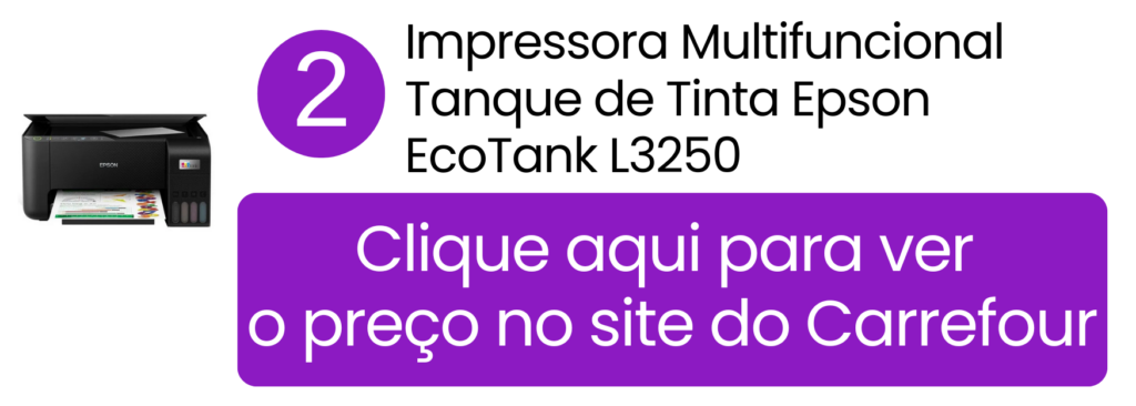 Qualidade de cores e definição da Epson EcoTank L3250 em brindes personalizados no Carrefour.