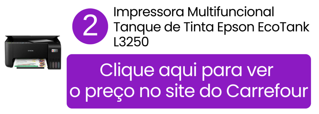 Impressora Epson L3250 versátil para impressão de convites e papelaria no Carrefour.