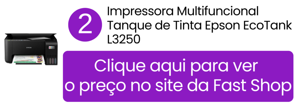 Comprar impressora multifuncional Epson EcoTank L3250 para convites na Fast Shop.