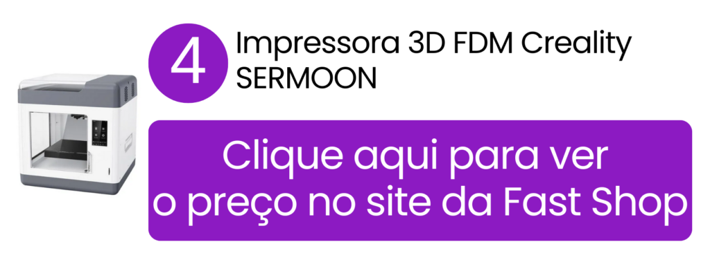 Proteção no manuseio e design moderno da estrutura fechada da Creality Sermoon V1 na Fast Shop.