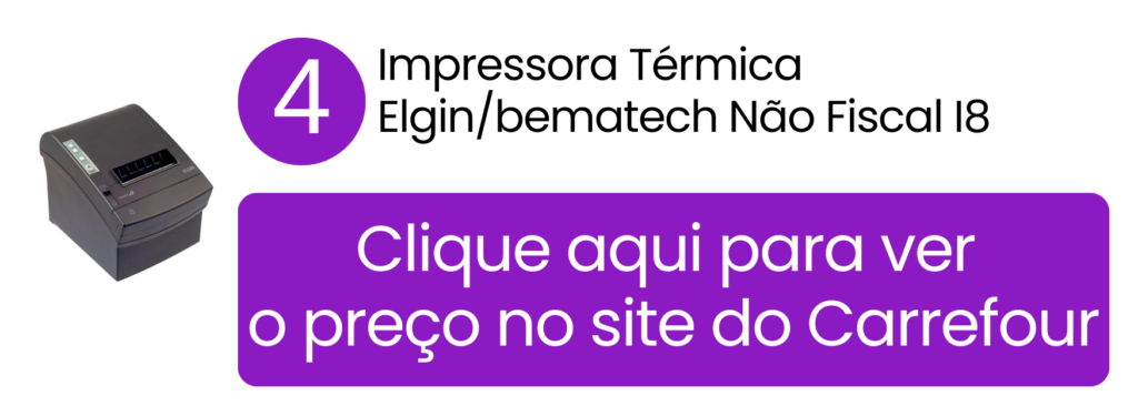 Sistema de guilhotina agilizando a saída contínua de cupons comerciais na Elgin/Bematech I8 no Carrefour.