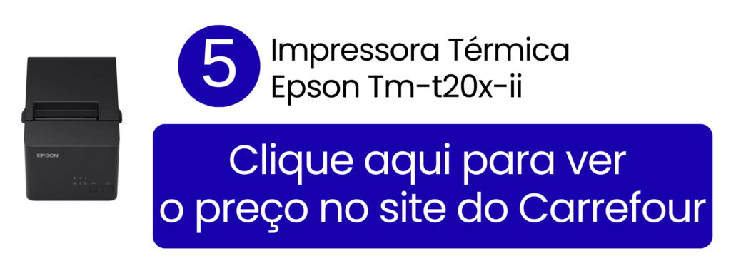 Desempenho consistente e velocidade para alto volume de comprovantes com a Epson TM-T20X-II no Carrefour.