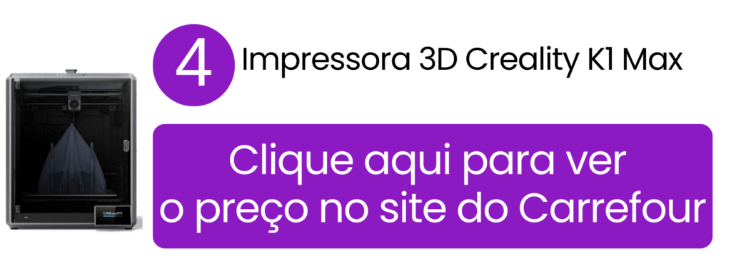 Navegação intuitiva e configurações rápidas de arquivos através do display touch da Creality K1 Max no Carrefour.