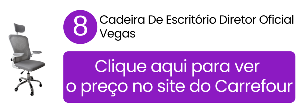 Cadeira de escritório diretor Oficial Vegas com braços retráteis e apoio lombar à venda no Carrefour.