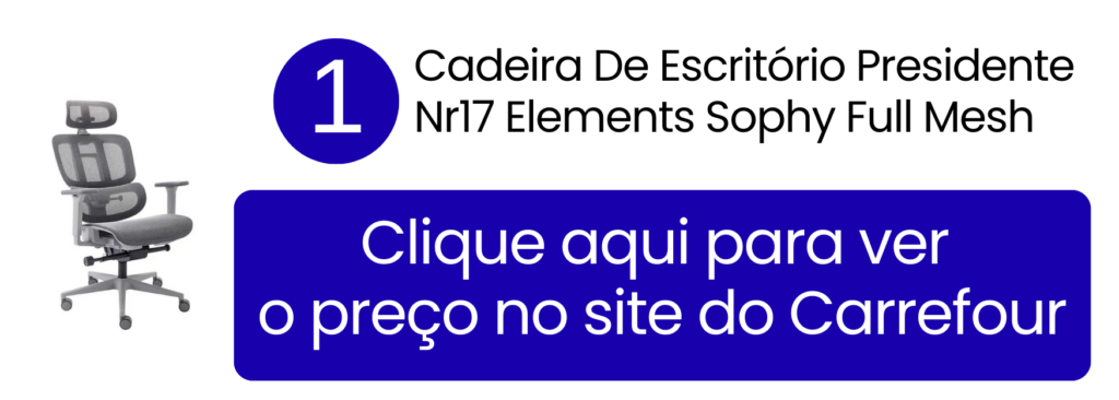 Certificação ergonômica NR17 integrada a um design leve ideal para pequenos escritórios residenciais no Carrefour.