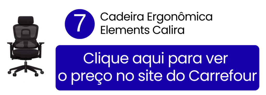 Cadeira de escritório Elements Calira preta com ajustes corporativos à venda no Carrefour.