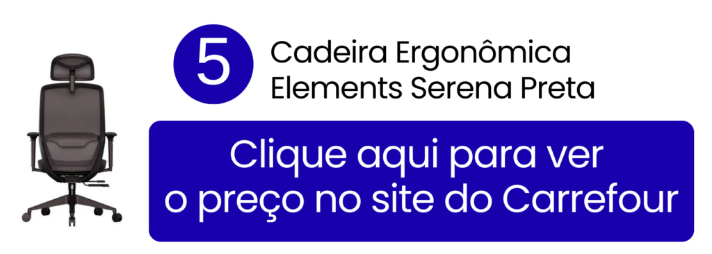 Cadeira de trabalho Elements Serena preta com três travas de posição no Carrefour.