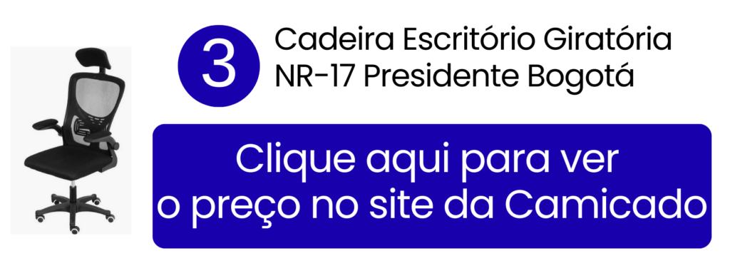 Cadeira presidente Bogotá giratória com encosto alto para home office na Camicado.