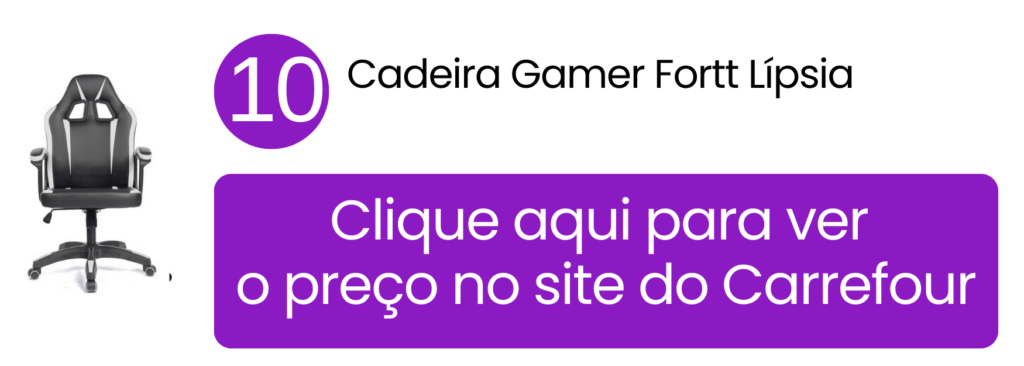 Identificação visual gamer e linhas modernas para uso diário no modelo Fortt Lípsia do Carrefour.