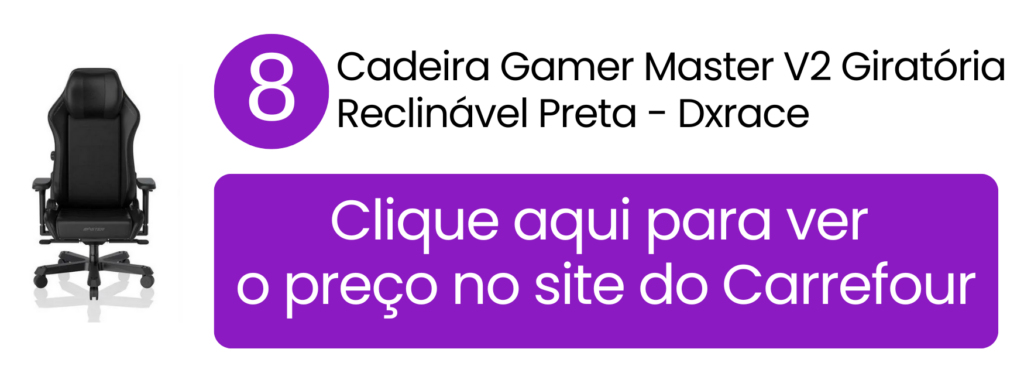 Mobilidade avançada para setups com múltiplos monitores usando a cadeira robusta DXRace no Carrefour.