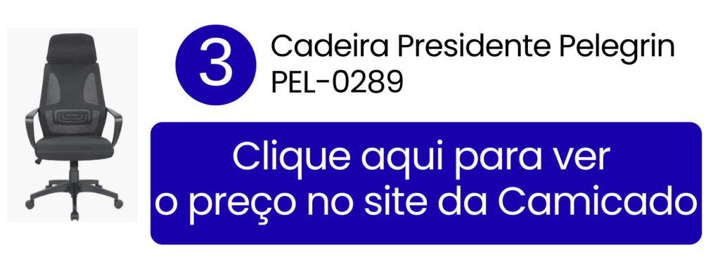 Cadeira giratória Pelegrin PEL-0289 com apoio lombar para leitura e estudos na Camicado.