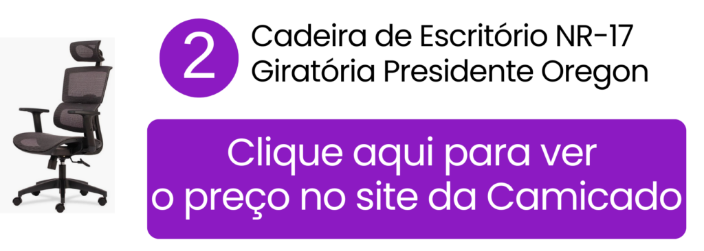 Cadeira presidente Oregon giratória com base em nylon para home office na Camicado.