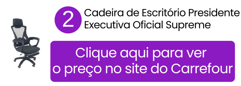 Cadeira de escritório presidente executiva oficial Supreme preta no Carrefour.