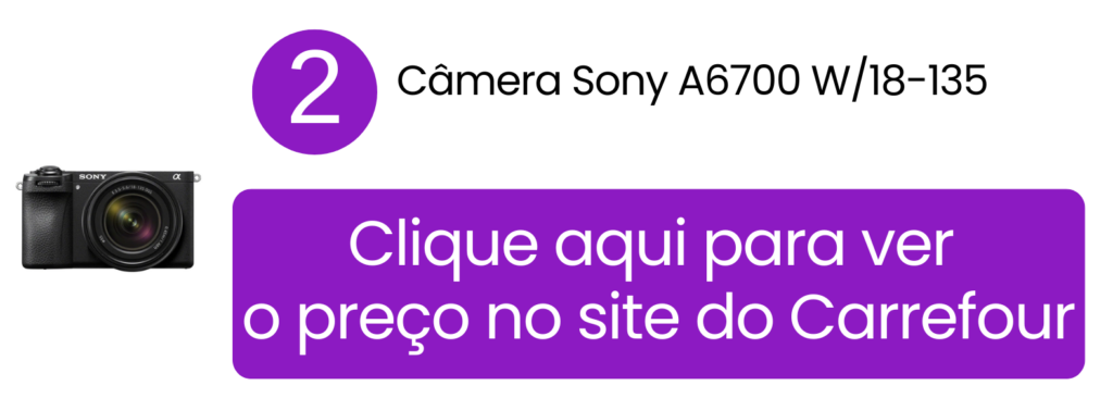 Imagem de destaque da avançada Sony A6700 com lente versátil 18-135mm para fotos profissionais.