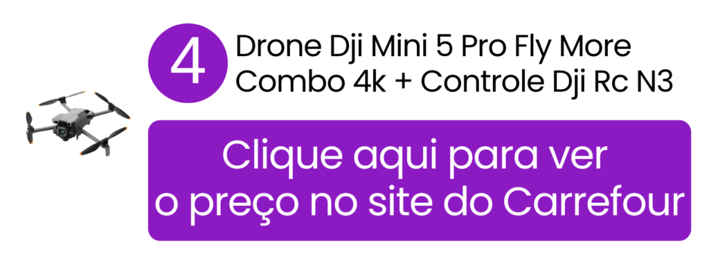 Acesse o Carrefour e compre o Drone DJI Mini 5 Pro com controle RC N3 para produções de alto nível.