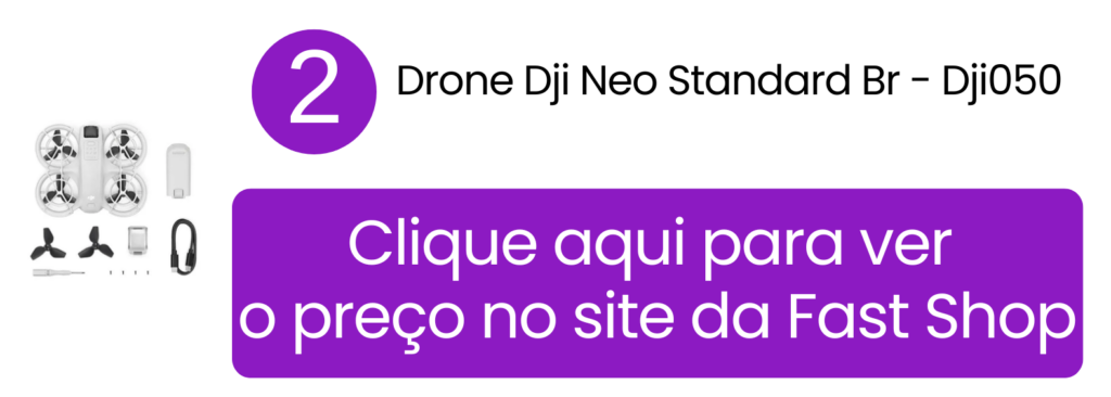 Compre o compacto drone DJI Neo Standard acessando a loja virtual da Fast Shop.