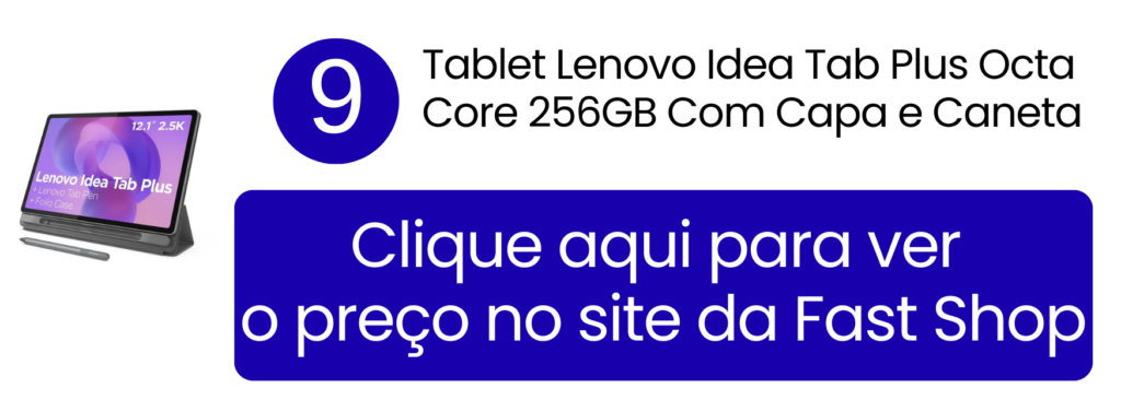 Kit integral do Lenovo Idea Tab Plus acompanhado de sua caneta stylus e proteção.