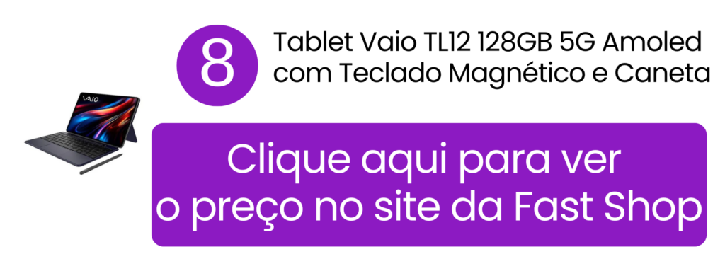 Modo notebook ativado no tablet VAIO TL12 de 12.6 polegadas com seu teclado magnético.