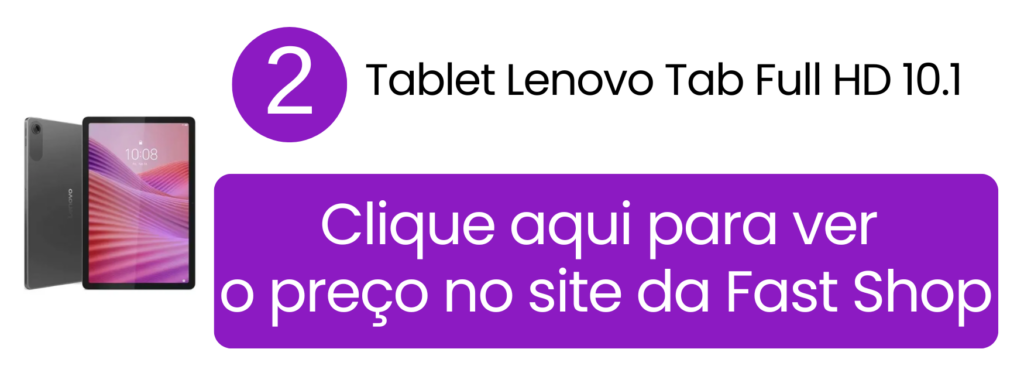 Adquirir tablet Lenovo Tab Full HD de 10 polegadas na Fast Shop.