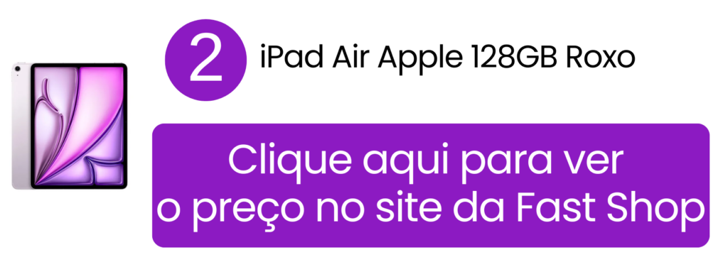 Adquirir iPad Air Apple de 13 polegadas M3 Roxo na Fast Shop.