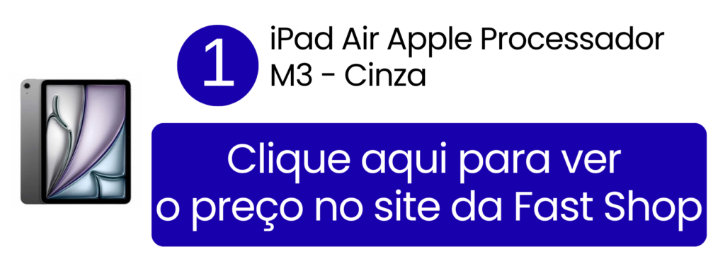 Comprar iPad Air Apple M3 de 11 polegadas 1TB na Fast Shop.