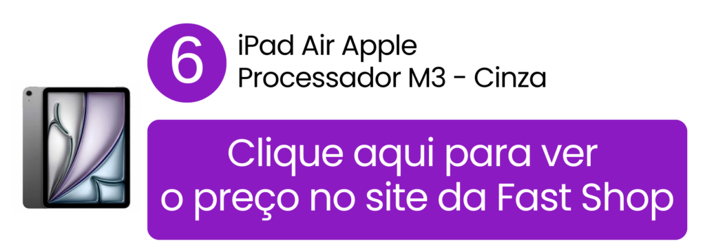 Alta performance do iPad Air 11 polegadas com chip M3 gerenciando grandes apresentações e arquivos corporativos.